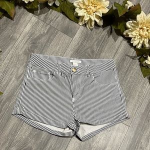 H&M striped denim mini shorts, size 6